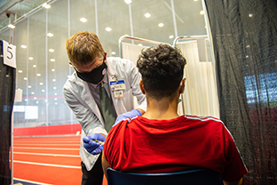 someone getting a flu shot